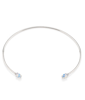 RHODIUM PLATED CHAIN WITH CRYSTAL
