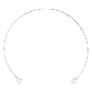 RHODIUM PLATED CHAIN WITH CRYSTAL