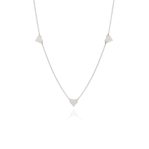 RHODIUM HEARTS NECKLACE - 50CM