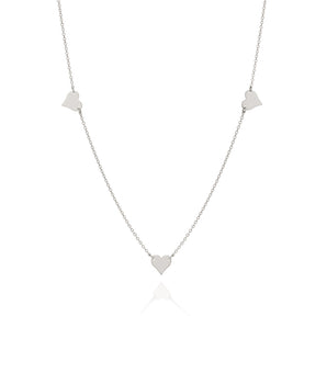 RHODIUM HEARTS NECKLACE - 50CM