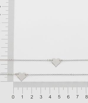 RHODIUM HEARTS NECKLACE - 50CM