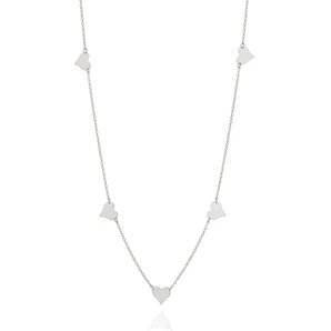 RHODIUM HEARTS NECKLACE - 70CM