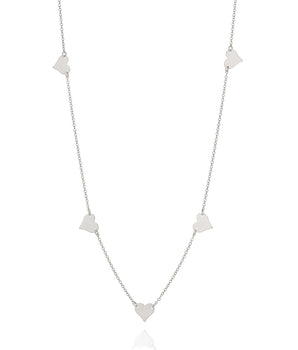 RHODIUM HEARTS NECKLACE - 70CM