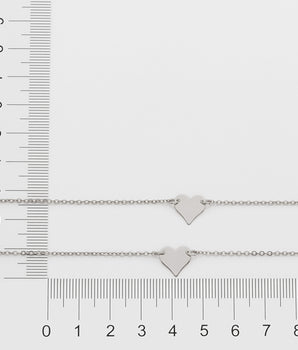 RHODIUM HEARTS NECKLACE - 70CM