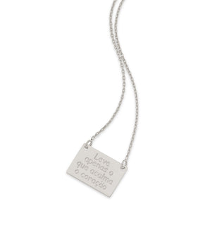 RHODIUM LEVE APENAS O QUE ACALMA O CORAÇÃO NECKLACE