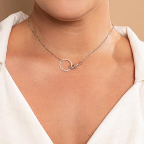 RHODIUM LOCKET NECKLACE