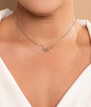 RHODIUM LOCKET NECKLACE