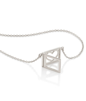 RHODIUM HEART PHOTO LOCKET NECKLACE