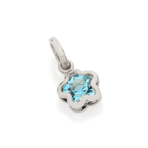 RHODIUM PLATED PENDANT WITH CRYSTAL