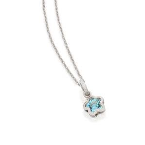 RHODIUM PLATED PENDANT WITH CRYSTAL