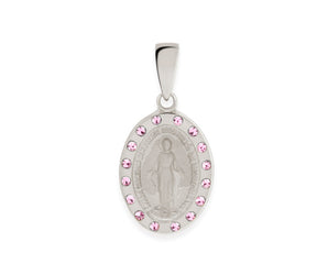 RHODIUM PLATED PENDANT WITH CRYSTAL