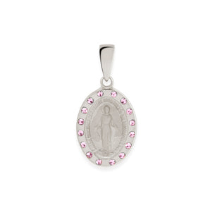 RHODIUM PLATED PENDANT WITH CRYSTAL