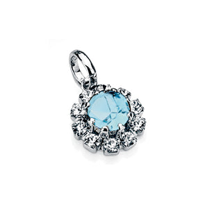 RHODIUM PLATED PENDANT WITH CRYSTAL