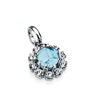 RHODIUM PLATED PENDANT WITH CRYSTAL
