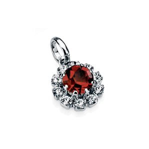 RHODIUM PLATED PENDANT WITH CRYSTAL
