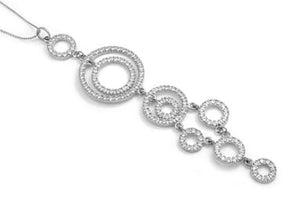 RHODIUM PLATED PENDANT WITH ZIRCONIA