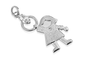 RHODIUM PLATED PENDANT WITH CRYSTAL