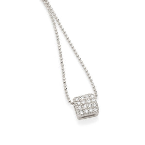 RHODIUM PLATED PENDANT WITH ZIRCONIA