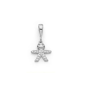 RHODIUM PLATED PENDANT WITH ZIRCONIA