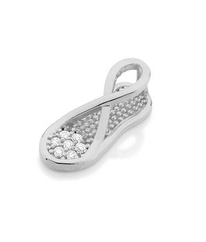 RHODIUM PLATED PENDANT WITH ZIRCONIA