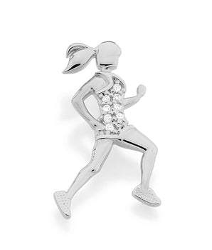 RHODIUM PLATED PENDANT WITH ZIRCONIA