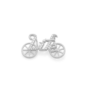 RHODIUM PLATED PENDANT WITH ZIRCONIA