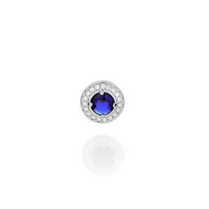 RHODIUM PLATED PENDANT WITH CRYSTAL AND ZIRCONIA
