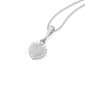 RHODIUM PLATED PENDANT WITH ZIRCONIA