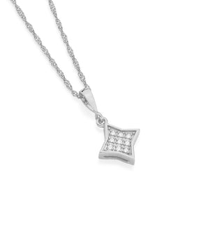 RHODIUM PLATED PENDANT WITH ZIRCONIA