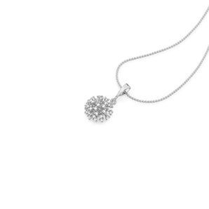 RHODIUM PLATED PENDANT WITH ZIRCONIA
