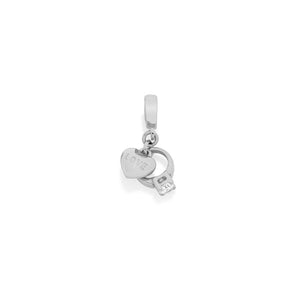 RHODIUM PLATED PENDANT WITH ZIRCONIA