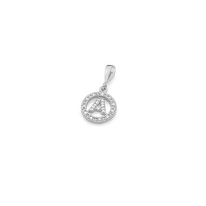 RHODIUM PLATED PENDANT WITH ZIRCONIA