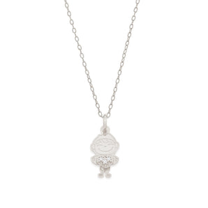 RHODIUM PLATED PENDANT WITH ZIR
