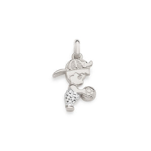 RHODIUM PLATED PENDANT WITH ZIRCONIA