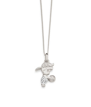 RHODIUM PLATED PENDANT WITH ZIRCONIA