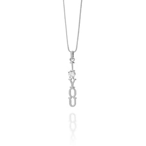 RHODIUM PLATED PENDANT WITH ZIRCONIA