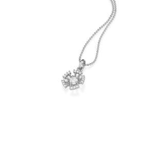 RHODIUM PLATED PENDANT WITH ZIRCONIA