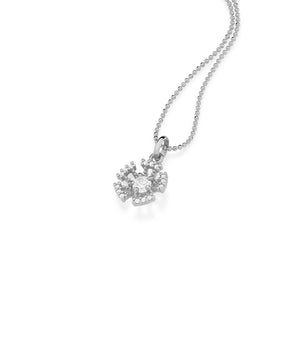 RHODIUM PLATED PENDANT WITH ZIRCONIA