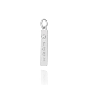 RHODIUM PLATED PENDANT WITH ZIRCONIA