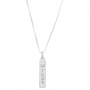 RHODIUM PLATED PENDANT WITH ZIRCONIA