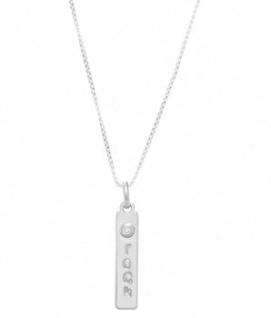 RHODIUM PLATED PENDANT WITH ZIRCONIA