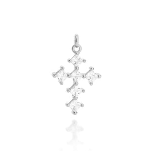 RHODIUM PLATED PENDANT WITH ZIRCONIA