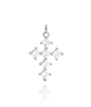 RHODIUM PLATED PENDANT WITH ZIRCONIA