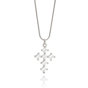 RHODIUM PLATED PENDANT WITH ZIRCONIA