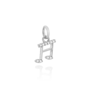 RHODIUM PLATED PENDANT WITH ZIRCONIA