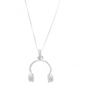 RHODIUM PLATED PENDANT WITH ZIRCONIA
