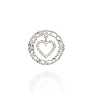 RHODIUM PLATED PENDANT WITH ZIRCONIA