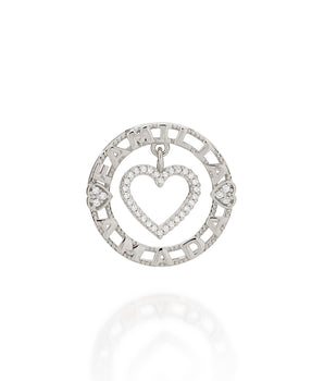 RHODIUM PLATED PENDANT WITH ZIRCONIA