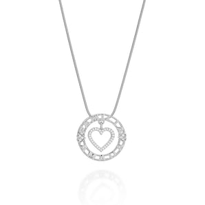 RHODIUM PLATED PENDANT WITH ZIRCONIA