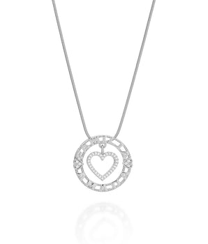 RHODIUM PLATED PENDANT WITH ZIRCONIA